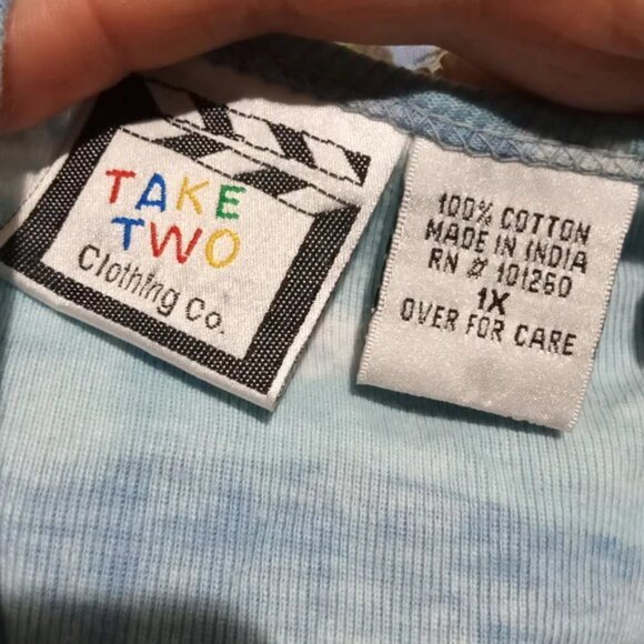 Vintage Take Two Beaded All Over Print Design Long Sleeve Top Size 1X - Picture 4 of 4